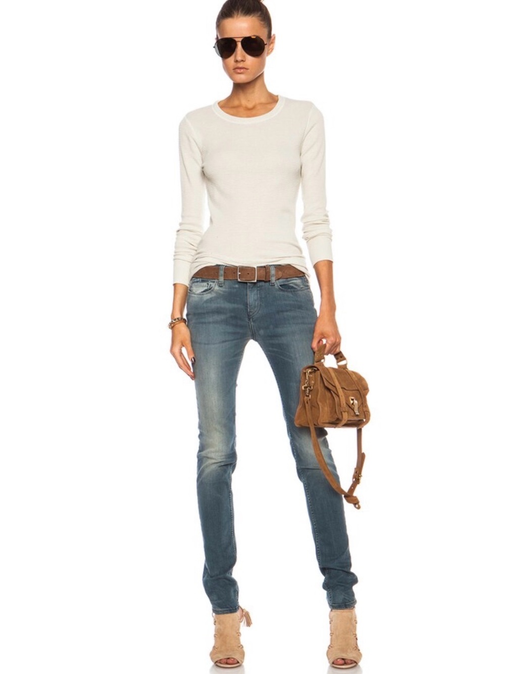 IRO Kim Skinny Jean in Distressed Stone Blue